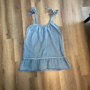 New In Denim Tie Shoulder Mini Dress